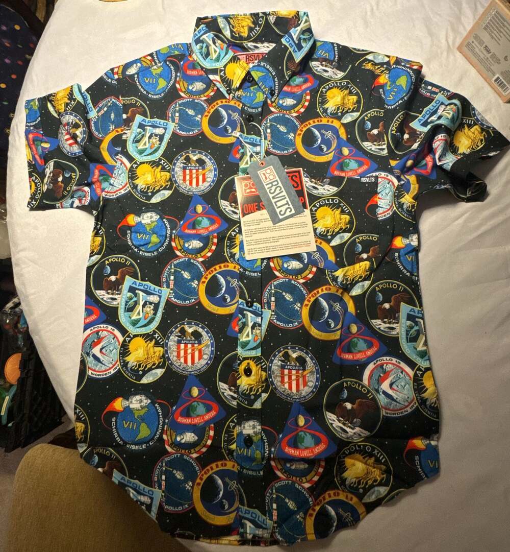 Rsvlts nasa Apollo Mission Patches Kunuflex Button Down Shirt
